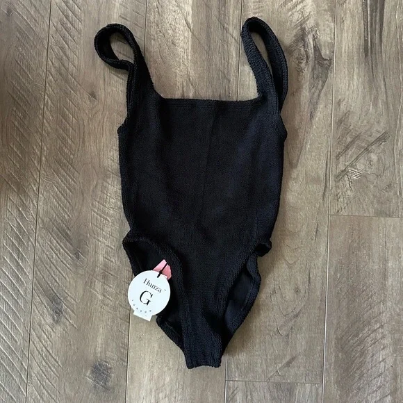 NWT Hunza G Classic Square Neck One Piece Black OS - Picture 3 of 6